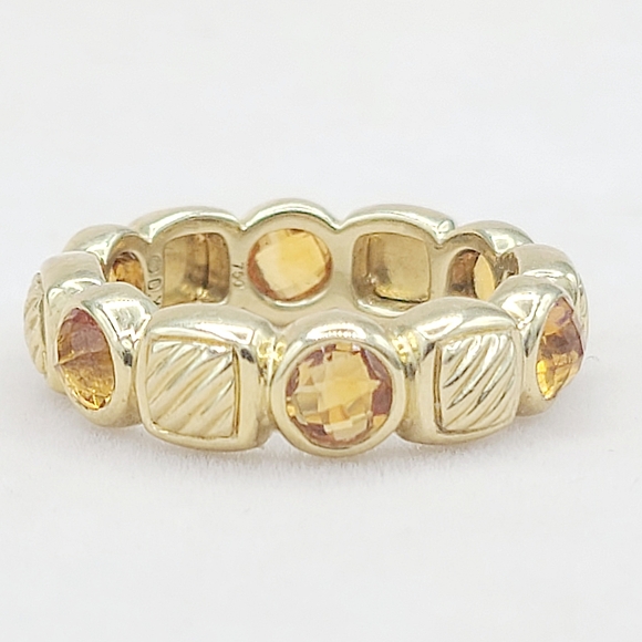 David Yurman Chiclet Band Ring With Citrine in 18k Gold - Picture 5 of 13